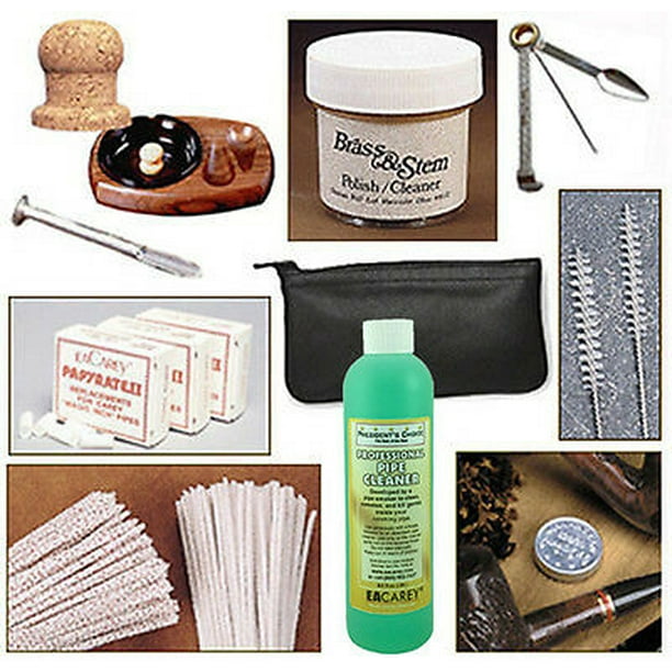 Pipe Accessory & Cleaning Kit w/ Tobacco Pouch, Sweetener, Knocker