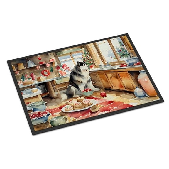 24 x 36 in. Unisex Alaskan Malamute Christmas Cookies Doormat