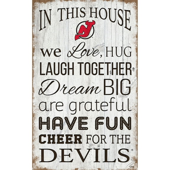 New Jersey Devils 11'' x 19'' Team In This House Sign