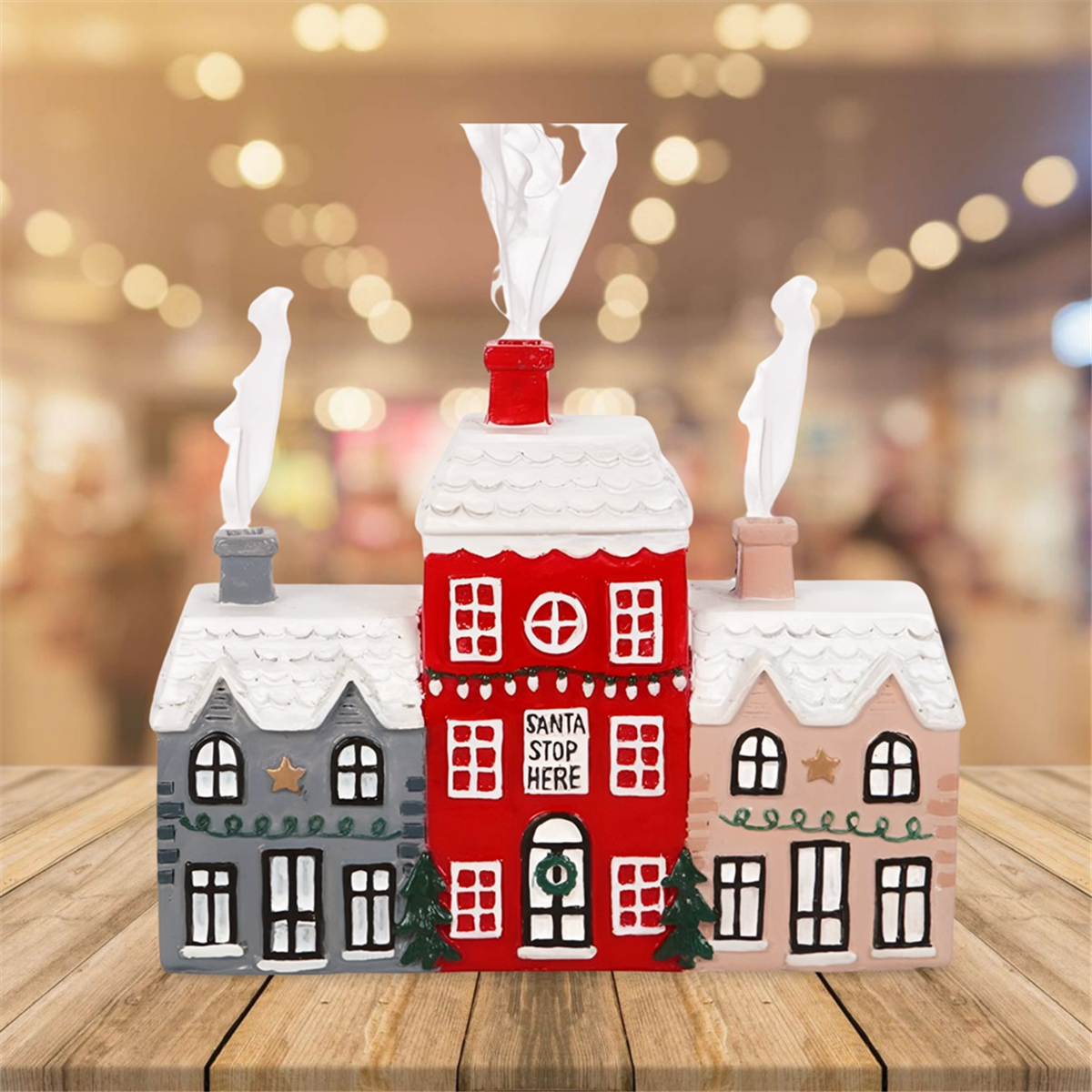 Brûleur D'encens Chalet De Noël | Résine | Environ 10x7x7 Cm | Avec Cônes Et Accessoires