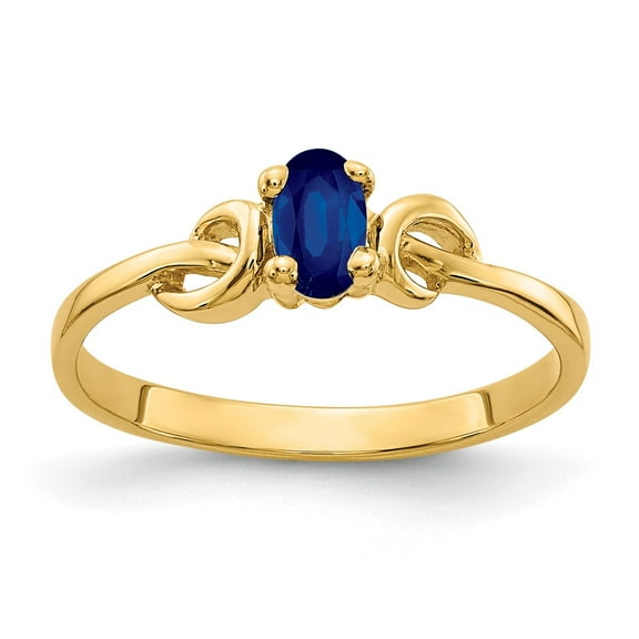 Primal Gold 14 Karat Yellow Gold 5x3mm Oval Sapphire Ring