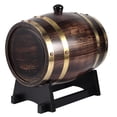 thumbnail image 4 of Seau à Vin Noir Rétro Rayé 3L Whisky Baril Chêne Rouge avec Robinet, 4 of 13