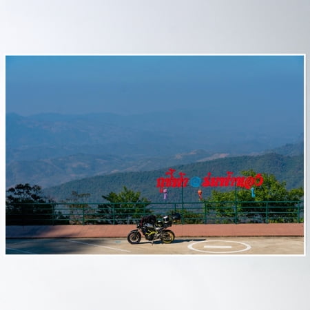 Motorcycle In Chiang Rai Thailand Poster Wall Art, Modern Wall Decor, 8x12 UNFRAMED