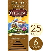 Celestial Seasonings Chai Tea, India Spice, 25 Count (Pack Of 6)
