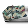 thumbnail image 3 of Chevron Soft Flannel Fleece Throw Blanket, Chevron Patchwork with Vintage Line and Retro Button Forms, Cozy Plush for Indoor and Outdoor Use, 60" x 80", Multicolor, by Ambesonne, 3 of 6