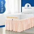 thumbnail image 5 of 36 Inch Drop Full XL Size Dorm Bed Peach Solid Bed Skirt Lightweight Ruffled Pattern Split Corner Premium Hotal Quality With Flexible Elastic & Fade Resistent, 5 of 7