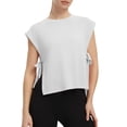 thumbnail image 2 of SAWOBUUN Womens Side Tie Cropped Tank Tops Summer Oversized Sleeveless Casual Loose Fit Boxy Basic Tees, 2 of 8