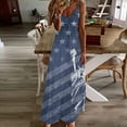 thumbnail image 2 of Wycnly Formal Dresses for Women Fashion Loose High Waist Swing Spaghetti Strap Independence Day Maxi Dresses V-Neck Sleeveless Star Striped Print 2024 Summer Long Dress Navy l, 2 of 5