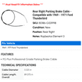 thumbnail image 2 of Rear Right Parking Brake Cable - Compatible with 1969 - 1971 Ford Thunderbird 1970, 2 of 2