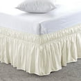 thumbnail image 2 of LINEN SHEETS- 100% Microfiber - Wrap Around Ruffled Bed Skirt with 22 Inch Tailored Drop - Adjustable Elastic Dust Ruffles Easy Fit- Luxurious & Wrinkle Free-Queen Size- Ivory Solid, 2 of 5