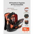 thumbnail image 2 of Heavy Duty Tool Backpack 65 Pockets Laptop Compartment Molded Base for Electricians Repairmen HVAC Technicians, 2 of 6
