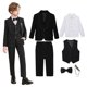 thumbnail image 1 of Odeerbi Chicos 6 Pcs Caballero Traje Formal Vestido Camisa + Chaqueta de Blazer + Pantalones de Traje + Chaleco + Corbata + Broche Set de Trajes de Boda, 1 of 9