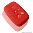 thumbnail image 2 of 2pcs Dobrev 5 Buttons Silicone Case Protector Key Fob Cover Smart Car Remote Holder Fit for Jaguar XK, XKR XF XFR XJ XJL S-Type X-Type F-Type (Blue and red), 2 of 5