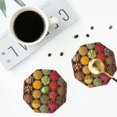 thumbnail image 5 of Pofeuu Spices And Herbs Print Leather Coasters Set of 6, Round Cups Mugs Mat Pad for Home Kitchen Heat Resistant Drink Coasters,Octagon, 5 of 7