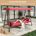thumbnail image 6 of TQKVIPI 3-4 Seat Outdoor Porch Swing with Adjustable Canopy Patio Swing Bed with Stand Large Swing Glider Bench Chair Outside 800 lbs with Removable Cushions for Yard Garden Poolside Balcony, 6 of 12