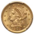 thumbnail image 2 of 1901 $2.50 Liberty Gold Quarter Eagle MS-66 PCGS, 2 of 3