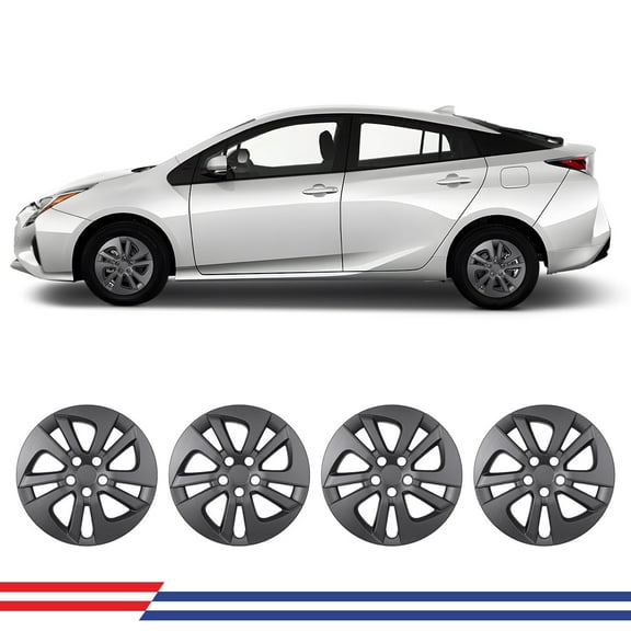 4Pcs/Set 15" Hubcaps Wheel Rims Cover Fit for 2016-2022 Toyota Prius;2017-2022 Toyota Prius Prime;2020-2024 Toyota Corolla Hybrid Compatible with Alloy Wheels Snap On(15-inch,Black Matte)