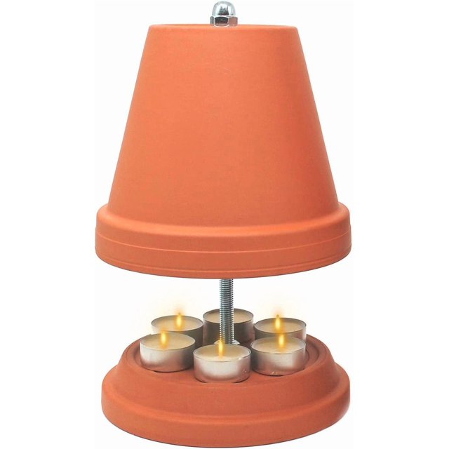 Calentador de velas de té | Calentador de velas de terracota para interiores | Calentador de velas de té para habitación | Portavelas de doble pared para horno