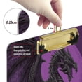 thumbnail image 6 of Vzayyk 12'x 9' Clipboard With Retractable Small Hook For Offices Seminars A Black & Purple Dragon, 6 of 9