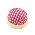 thumbnail image 1 of HEVIRGO Mini Ball Shaped DIY Tailor Needle Pin Holder Wooden Base Cushion Sewing Tool, 1 of 6