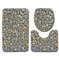 thumbnail image 1 of 3pcs/1 Set Carpet Bathroom 3D Stone Printing Non-Slip Bath Mat Doormats Decor Toilet Seat Cover Rug, 1 of 5