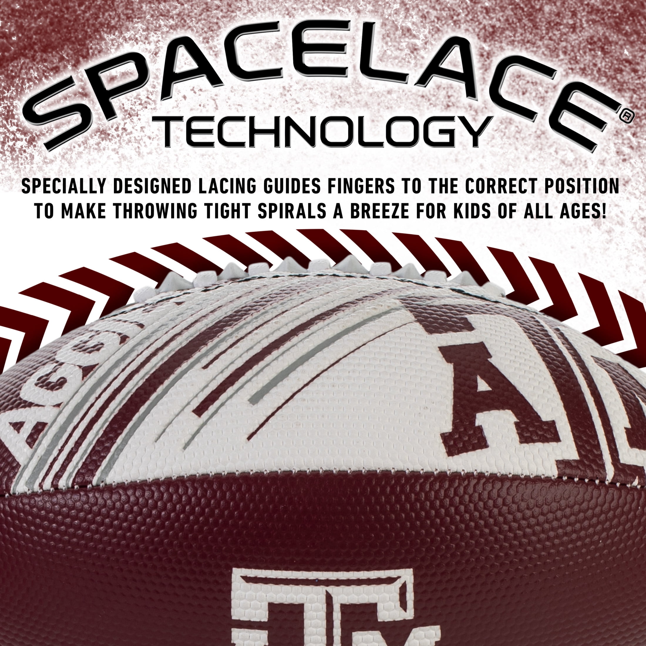 Franklin Sports Texas A&M Aggies Football - Youth Mini Football - 8.5" Football- SPACELACE Easy Grip Texture- Perfect for Kids !