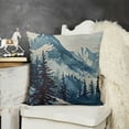 thumbnail image 2 of SHANXI Throw Pillow Covers Towering Overlapping Mountains Square Pillowcases for Home Decor Sofa Car Bedroom Trees Landscape Watercolor Painting Pillow Cases 18x18in, 2 of 5