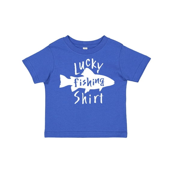 Inktastic Lucky Fishing Shirt Fish Boys or Girls Toddler T-Shirt