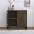 thumbnail image 3 of HomeFare Ferme Industrielle Armoire de Rangement 2 Portes - Chêne Vieilli Brun Foncé, 3 of 15