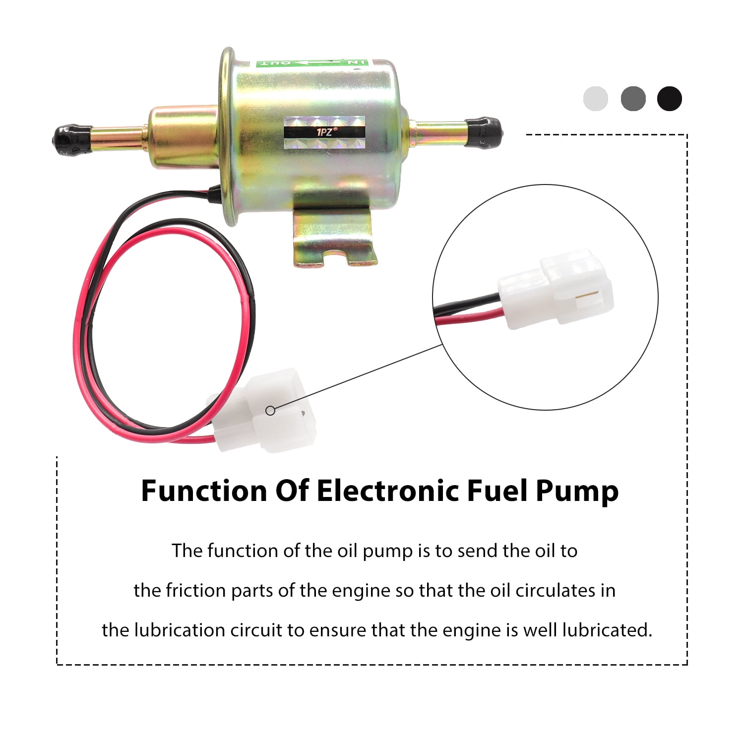 1PZ 2 Packs 12V Inline Low Pressure Electric Fuel Pump HEP-02A Universal Gas Diesel