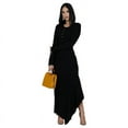 thumbnail image 3 of Womens 2024 V Neck Ribbed Sweater Dress Long Sleeve Bodycon Knit Midi Dresses, 3 of 9