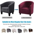 thumbnail image 4 of CJC Velvet Tub Chair Cover, High Stretch Club Chair Slipcover Washable Armchair Sofa Couch Cover for Living Room Club Cafe (Red), 4 of 7