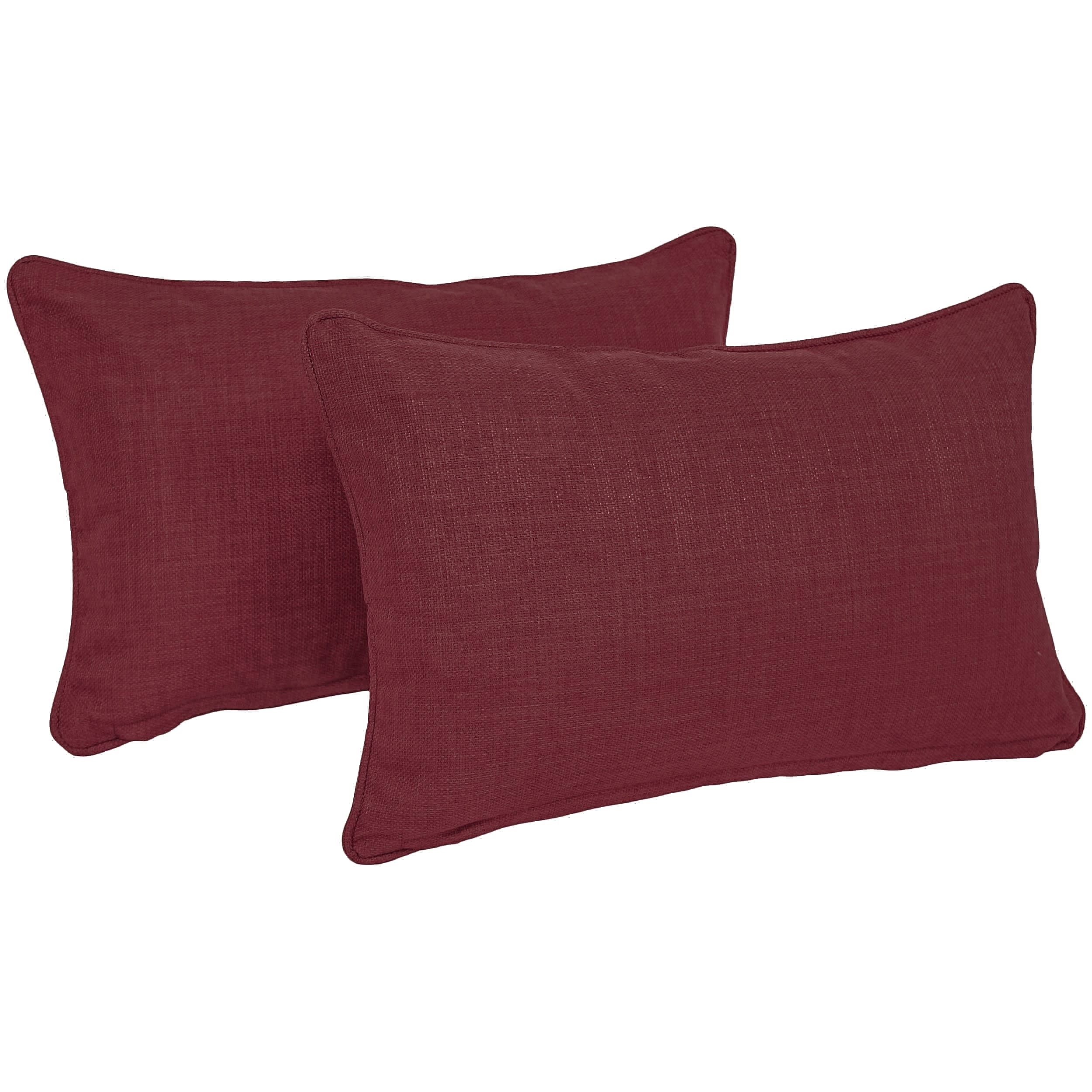 Blazing Needles 20-inch by 12-inch Indoor/Outdoor Lumbar Accent Throw Pillow (Set of 2) Sea Blue