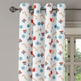 thumbnail image 2 of Ambesonne Christmas Grommet Curtain, Xmas Cones Ornaments, 50" x 72", Red White and Pale Blue, 2 of 6