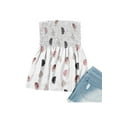 thumbnail image 3 of Douhoow Women Strapless Floral Pleated Tank Tops Summer Smocked Bandeau Tube Top Loose Tee, 3 of 5