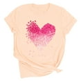 thumbnail image 7 of Enjoytime Women's Shirts Valentine Lover Heart Graphic Round Neck Short Sleeve Blouse Trendy Fashion Plus Size Tops Beige XXXL, 7 of 7