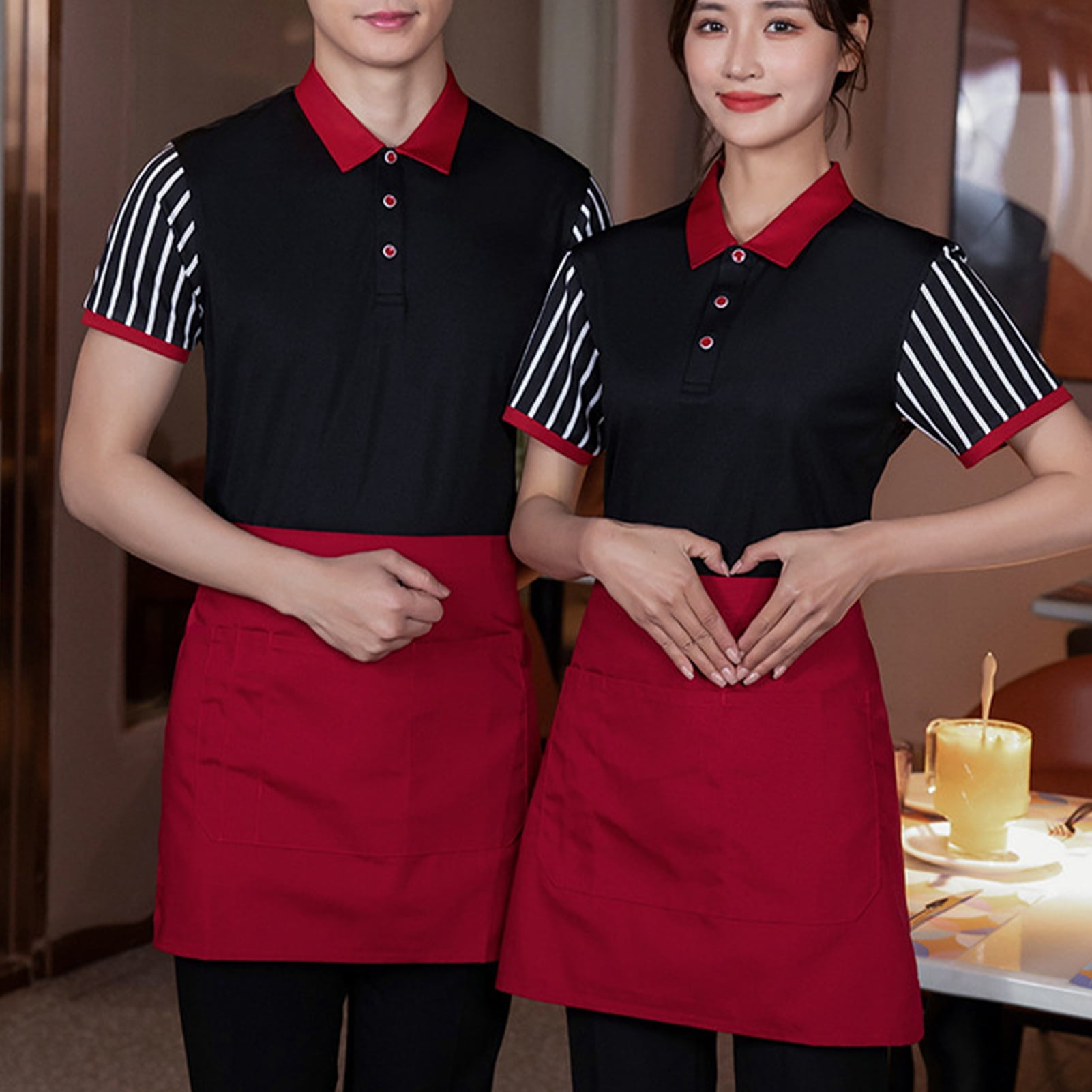 Cheers Catering Uniform Eco friendly Sweat Absorption Polyester Waiter Hotel T Shirt for Women
