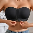 thumbnail image 2 of ZJXFGS Strapless Bras For Women Push Up Comfortable Top BraletteFront Closure Non-Slip Padded Bandeau Bras Seamless Wireless Strapless Bra Black M, 2 of 9