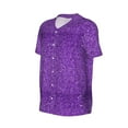 thumbnail image 2 of Haiem Hip Hop Hipster Baseball Jersey Button Down Shirts Sports Uniforms Men Women Jersey(Glitter Purple,XX-Large), 2 of 9
