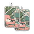 thumbnail image 7 of Yayeee Pot Holders Kitchen Heat Resistant with Pocket 7"x9.8" Cotton Oven Cooking Hot Pads, Pink and White Cat, 7 of 7