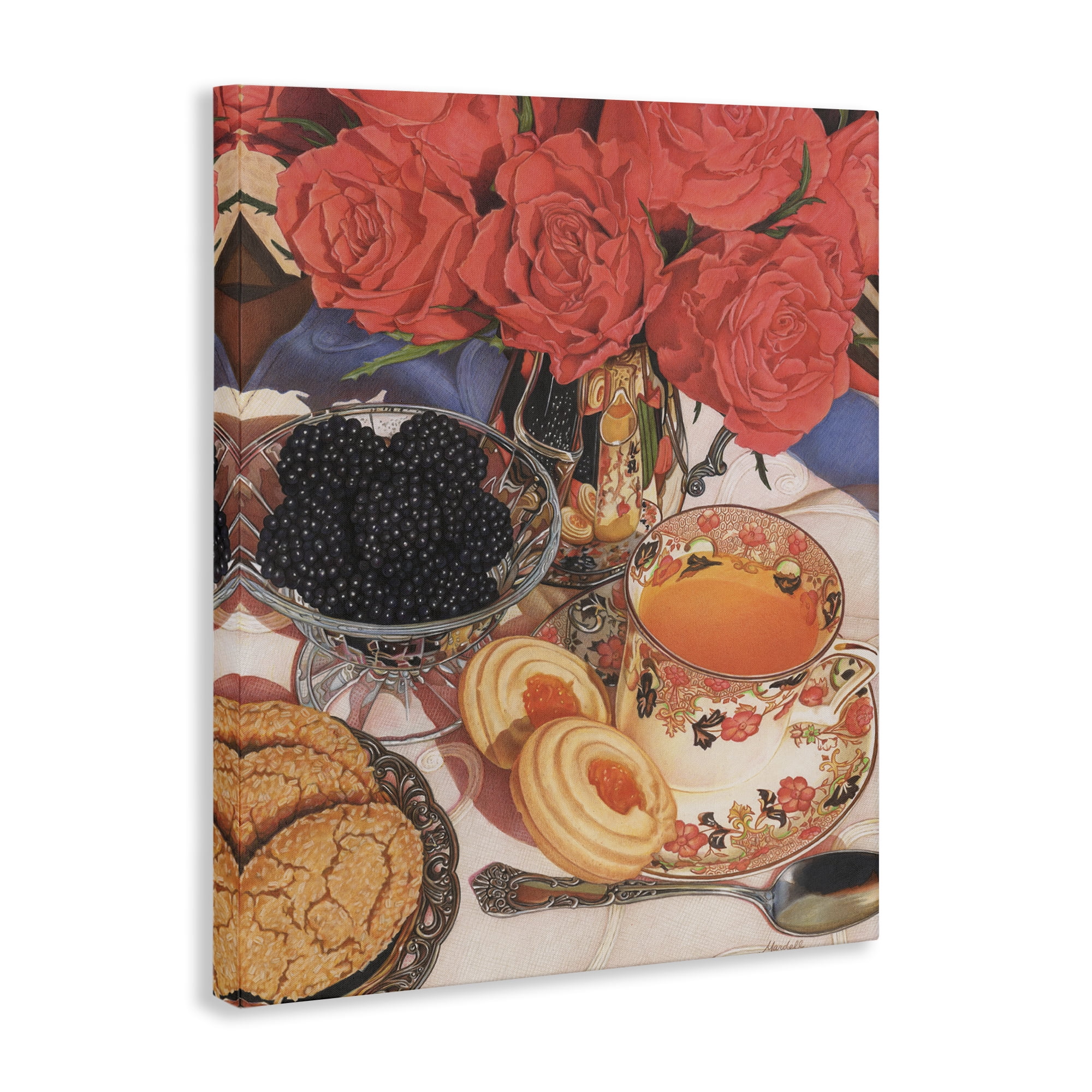 Stupell Industries Tea Party & Berries Food & Beverage Painting Gallery Wrapped Canvas Art Print Wall Art, 24 x 30