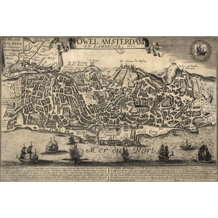 24"x36" Gallery Poster, map of Lisbon Portugal 1672