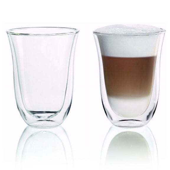 Delonghi Double Walled Thermo Latte Macchiato Glass, Set of 2