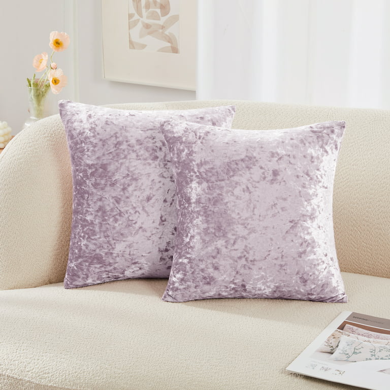 Deconovo Large Sofa Pillow Covers 26x26 inch, Velvet Throw Pillows Covers for Bed, Couch, Sofa, 26 inch x 26 inch, Dark Purple, 2 Pack, Size: 26 x 26