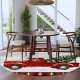 thumbnail image 5 of Red Truck Christmas Round Rug 5ft Washable Circle Kitchen Rugs Non Slip Red Black Plaid Xmas Tree Wooden Large Area Rug Indoor Floor Carpet for Bedroom Living Room Home Office Dining Room Nursery, 5 of 8