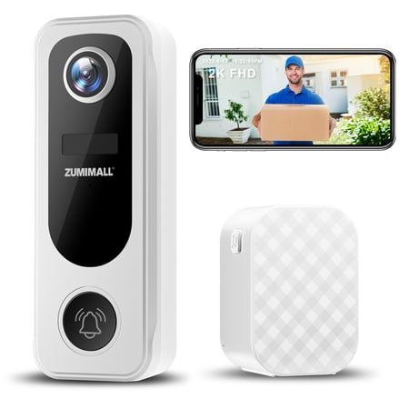 ZUMIMALL P8 Outdoor Audio Intercom Kit, 2K, 1 Channel, with Mount, White, 1 Pack