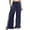 C-Navy490, variant on DHFJKG Women Wide Leg Pants High Rise Ruffle Hem Comfortable Relaxed Fit Elastic Waist Pants With Pockets Summer Beach Vacation Clothes Versatile Trousers