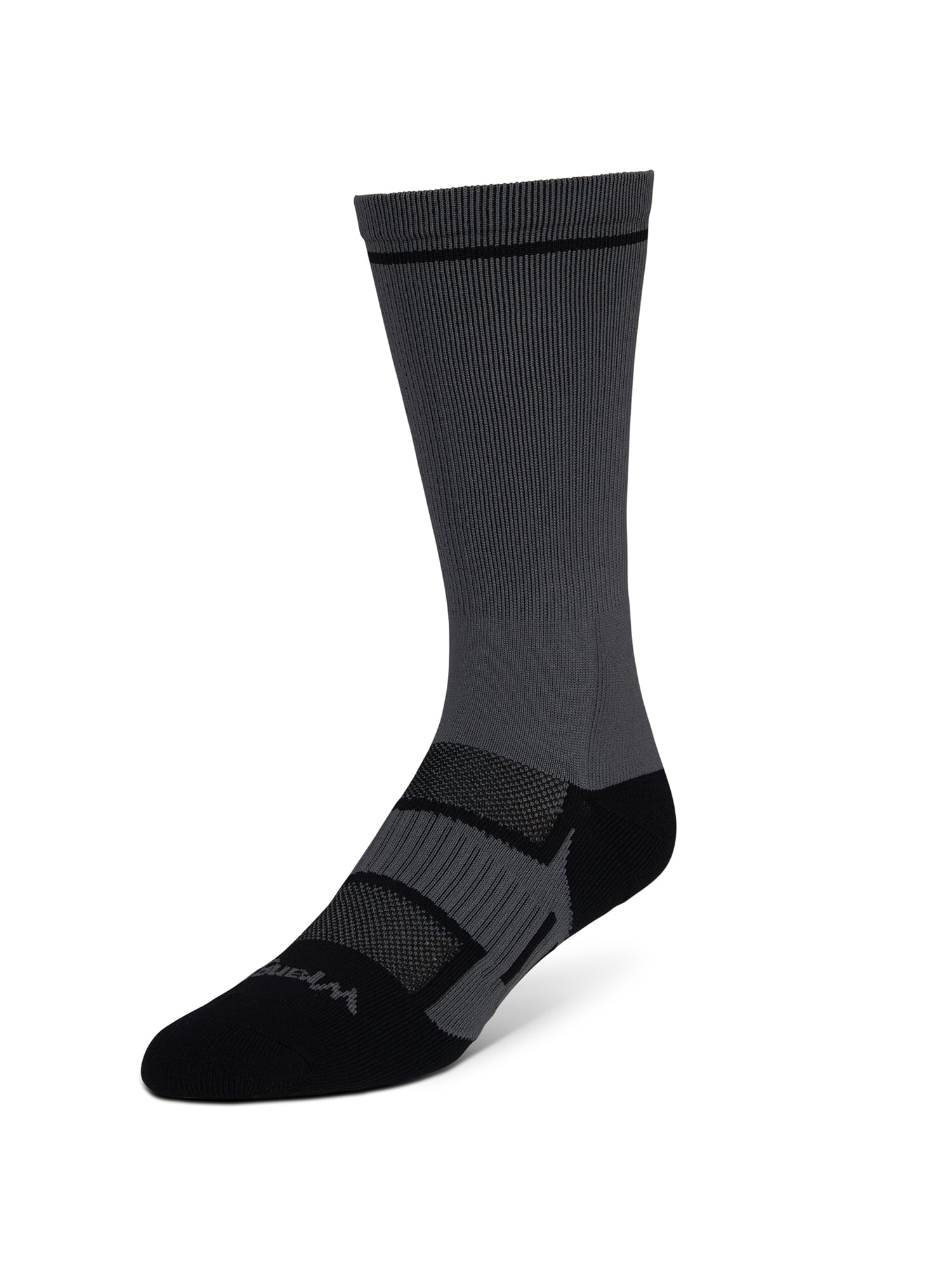Wrangler Comfort Compression Crew Socks for Men, Size 6-12, White/Gray/Black, 3 Pairs