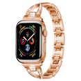 thumbnail image 2 of IBEAR Compatible with Apple Watch Band 45mm 44mm 42mm Rose Gold Women Bracelet Strap, Bling Metal Strap Replacement for iWatch Bands Series 8/76/5/4/3/2/1 Girls Wristband, 2 of 12