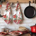 thumbnail image 6 of Cardinal Bird Kitchen Towels Set of 4, Winter Poinsettia Berry Pine Cones Floral Absorbent Dish Towels for Kitchen, Microfiber Hand Towel, Quick Drying Tea Towel for Cleaning Decorative Dishcloths, 6 of 7